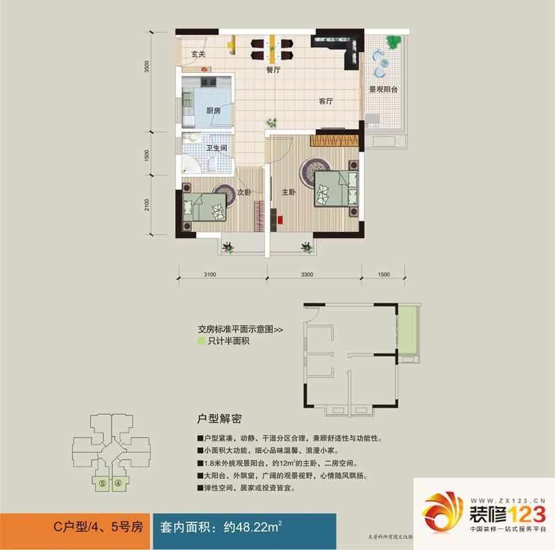 明发尚都国际户型图4号楼c户型4.