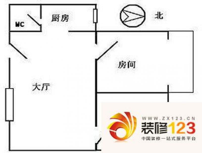 德安大厦户型图2室1厅户型图 2室.