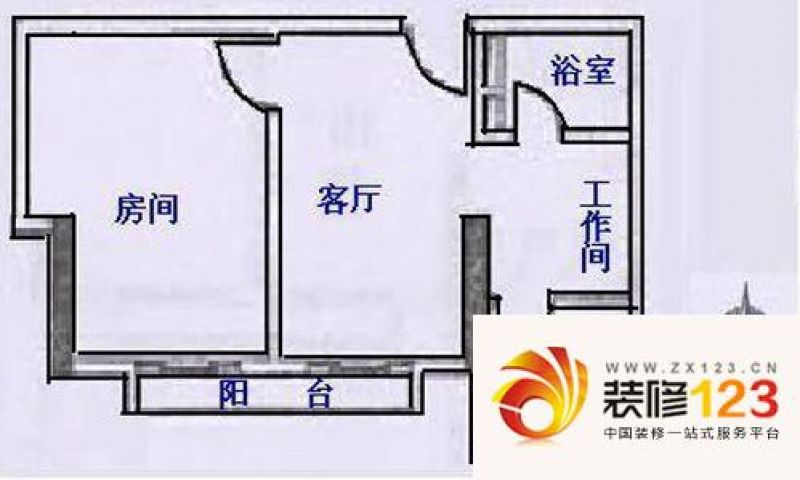 德安大厦户型图1室1厅户型图 1室.