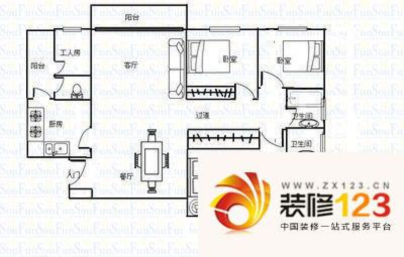 深圳香榭里花园二期香榭里花园二期 3室 户型图.