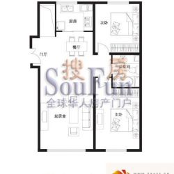 上都首府户型图C户型 2室2厅1卫1 ...