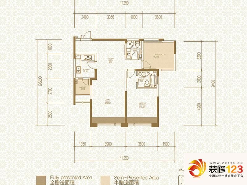 棕榈泉国际中心89平公寓户型图.