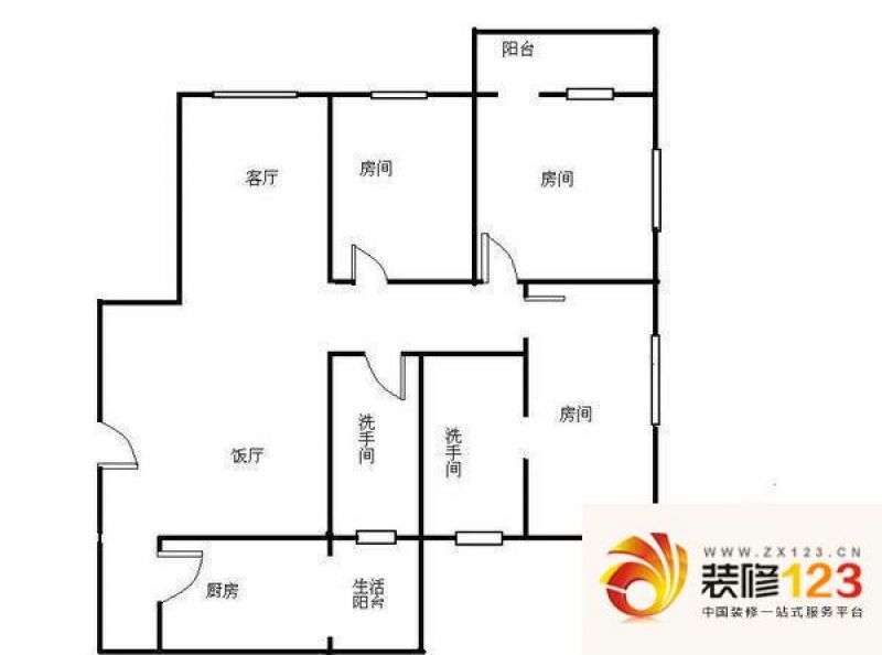 东湖豪苑户型图3室2厅户型图 3室.