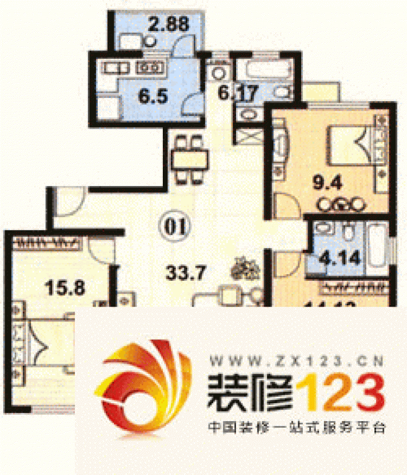 上海 新逸仙公寓 户型图.