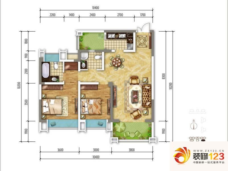 锦城南府(平层)c户型户型图.