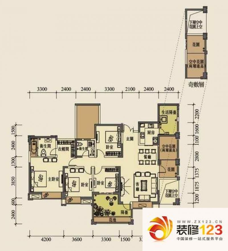 成都天府世家天府世家偶数层b2户型图 .