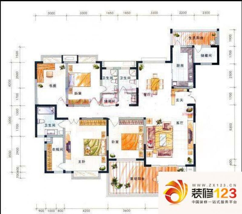 南苑小区户型图户型图 4室2厅3卫 .