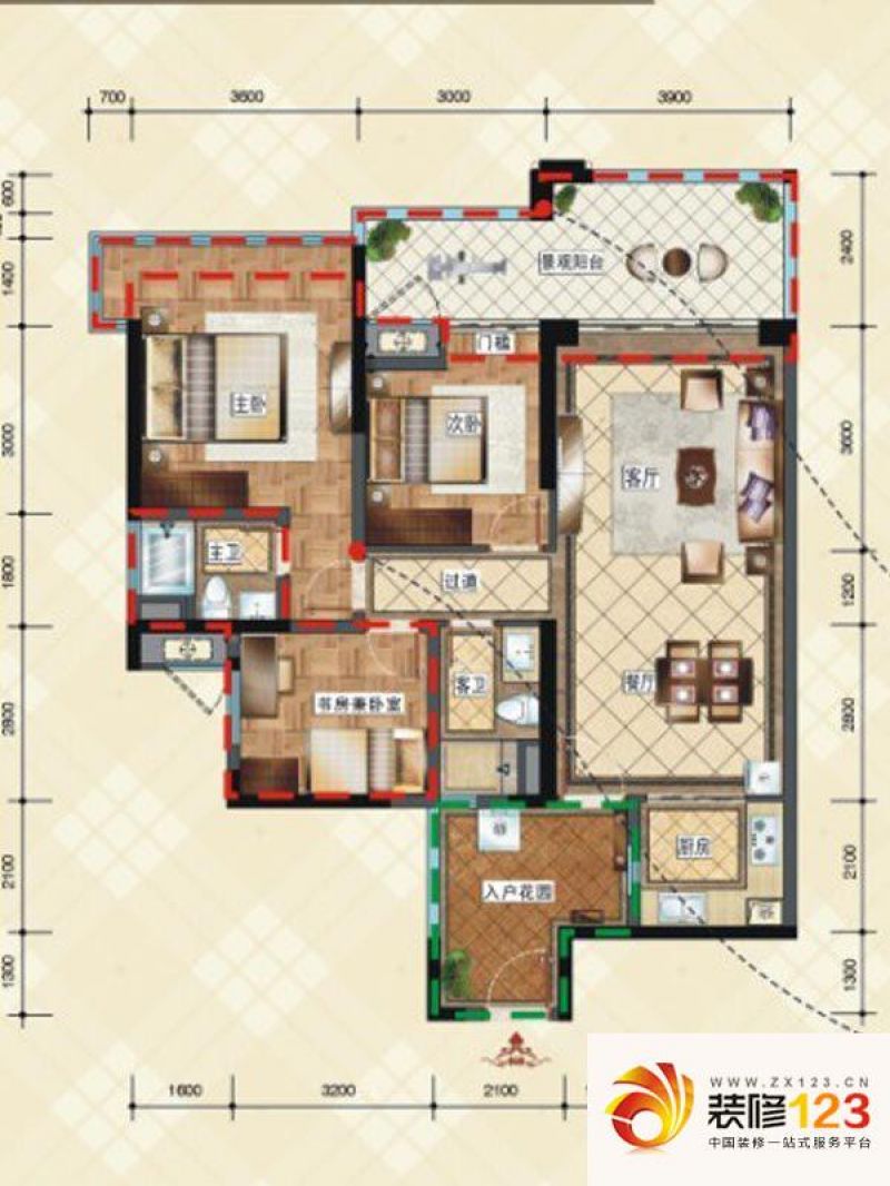 中德英伦城邦户型图4-28层 r户型 .