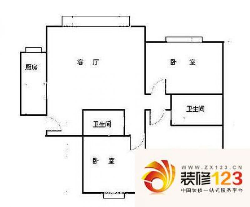 聚兴园户型图户型图 3室1厅2卫1.