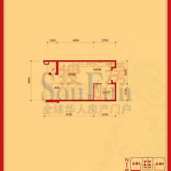 国瑞城户型图K户型 1室1厅1卫1厨 ...