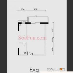 领行国际中心户型图E户型 1室1厅 ...