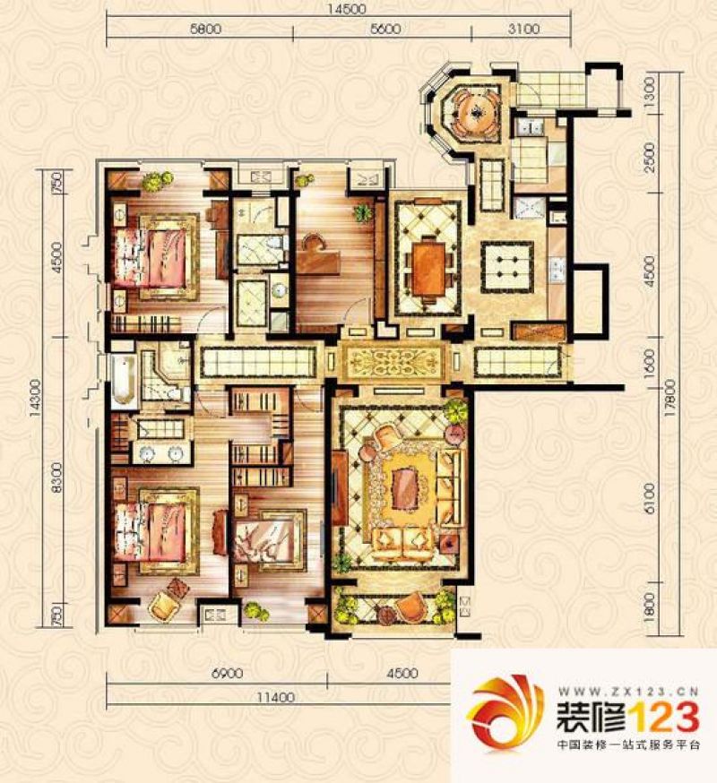 中海紫御公馆A1户型户型图 ...