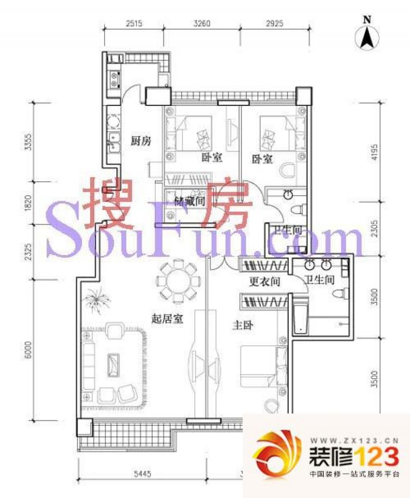 本家润园户型图5号楼三单元C2户 ...