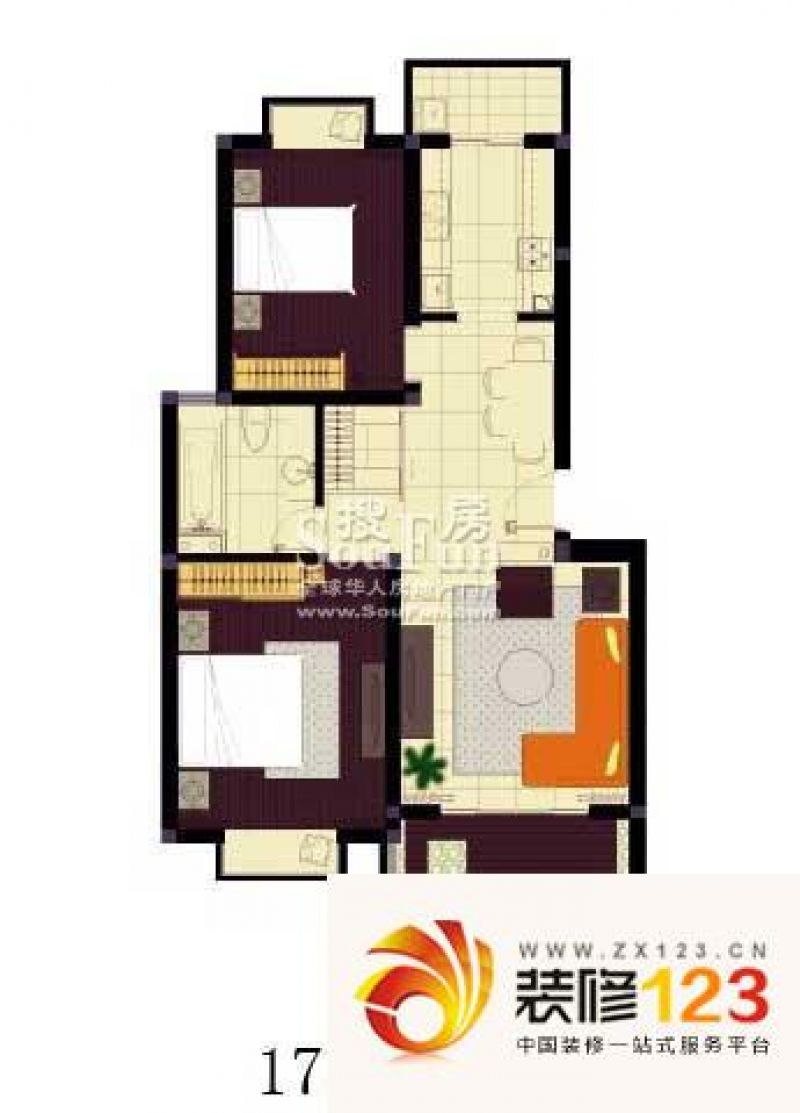 华馨苑户型图户型图 2室2厅1卫1.