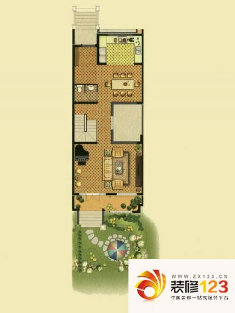 君邑地中海联排别墅a户型户型图 .