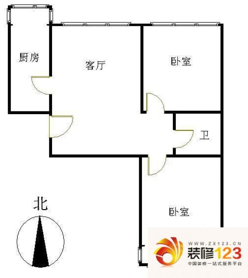 新景家园 2室 户型图