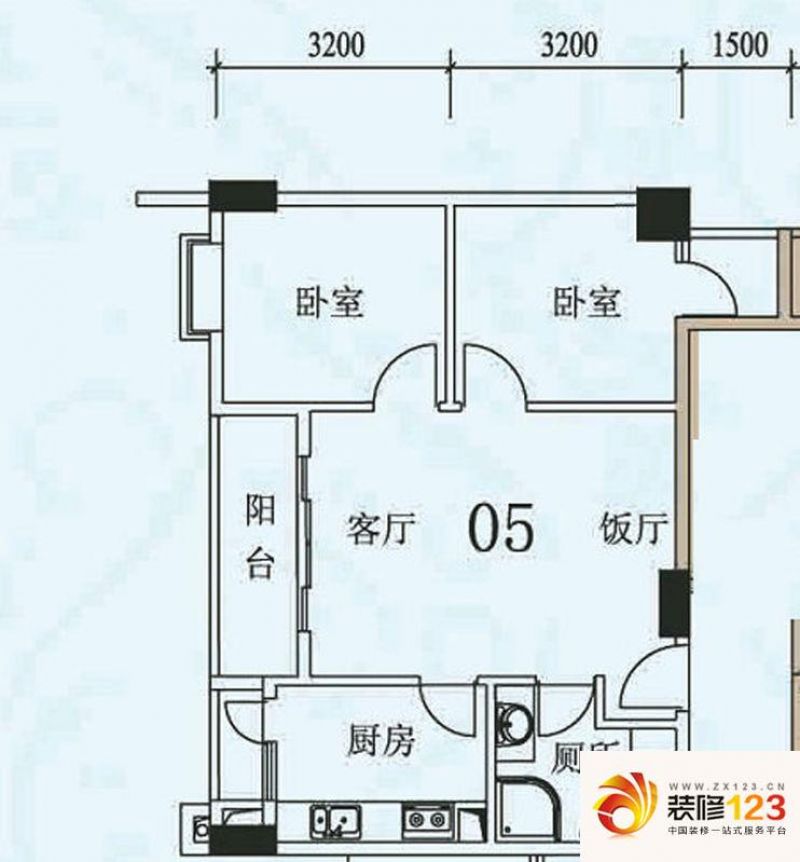 荔景华庭户型图B栋6-13层05户型  ...