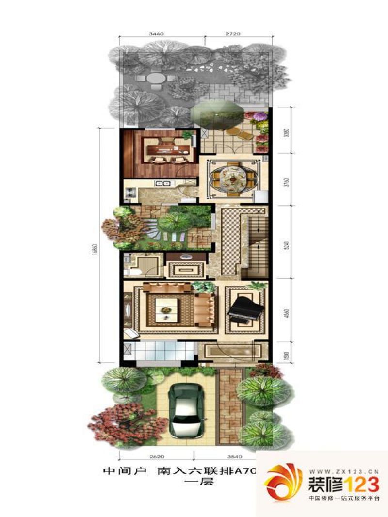 八达岭孔雀城户型图3期中间户南 .