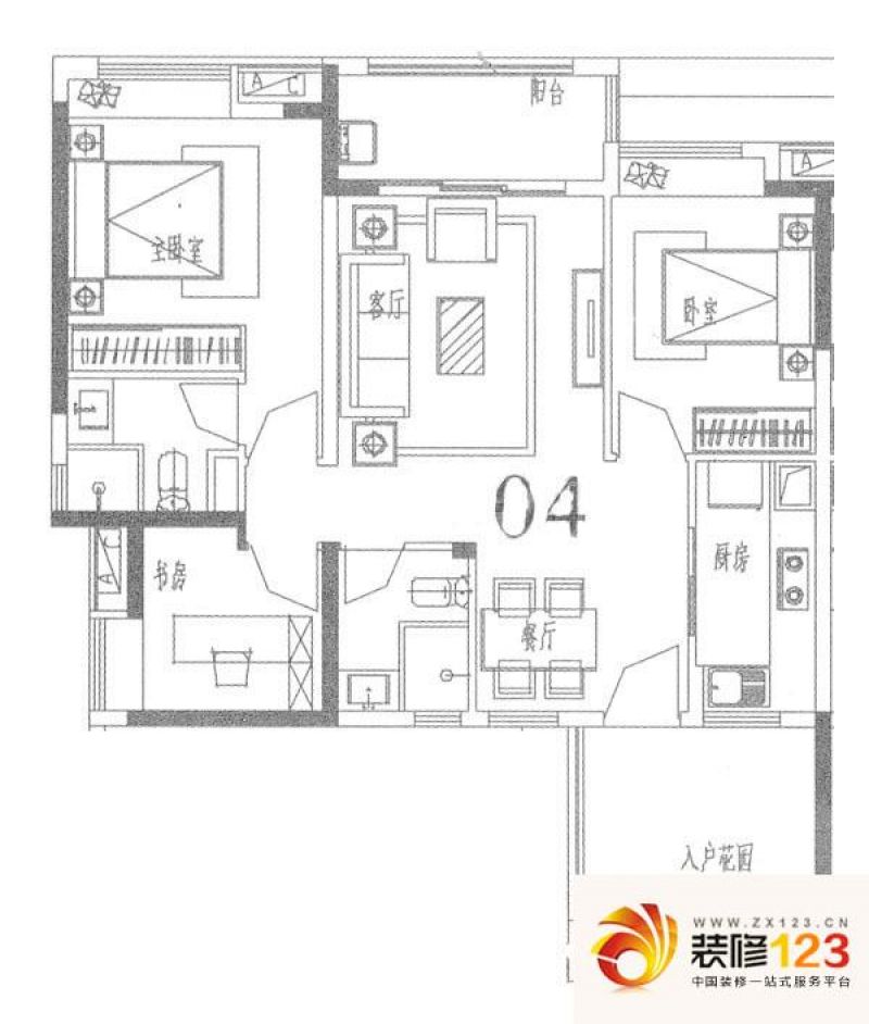 万科柏悦湾户型图3房2厅户型图 3.