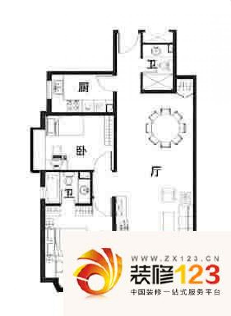 上海康城户型图户型图 2室2厅1卫 .