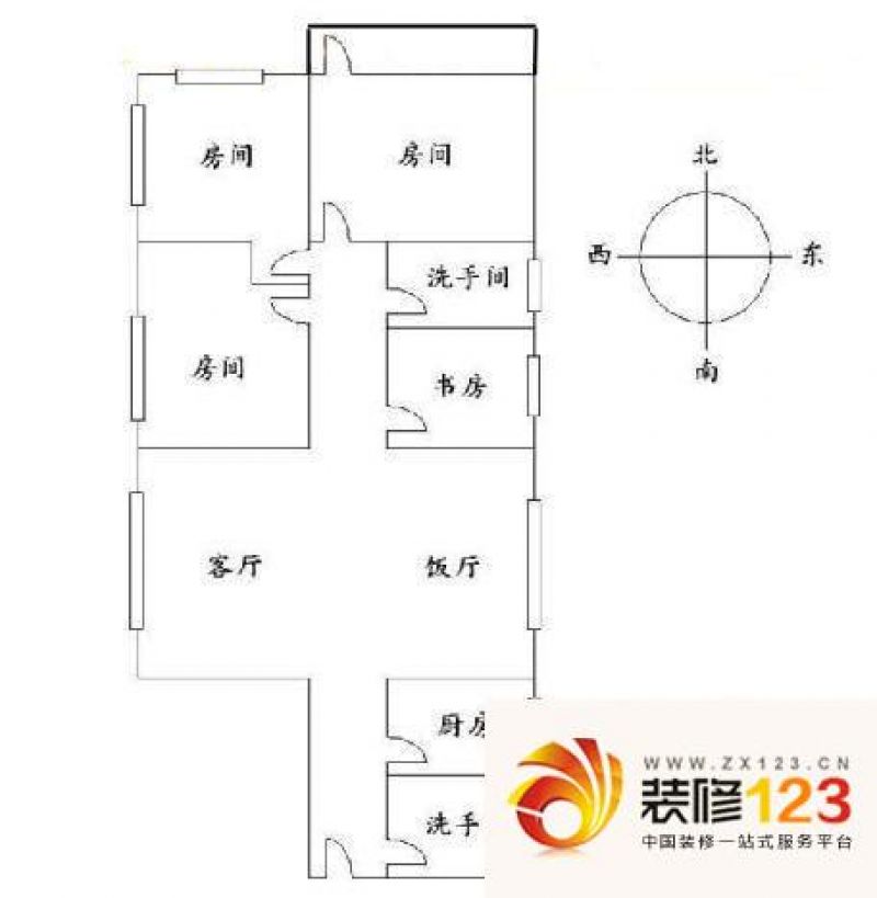 广州荔怡中心荔怡中心户型图3室1厅 户型图 3.