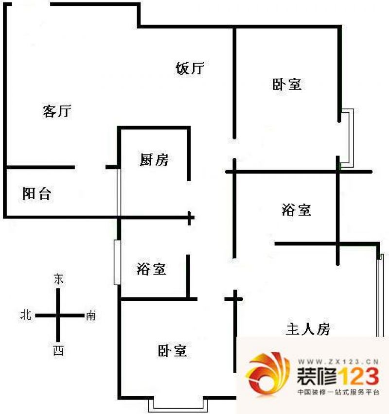 金燕花苑户型图3室2厅户型图 3室.