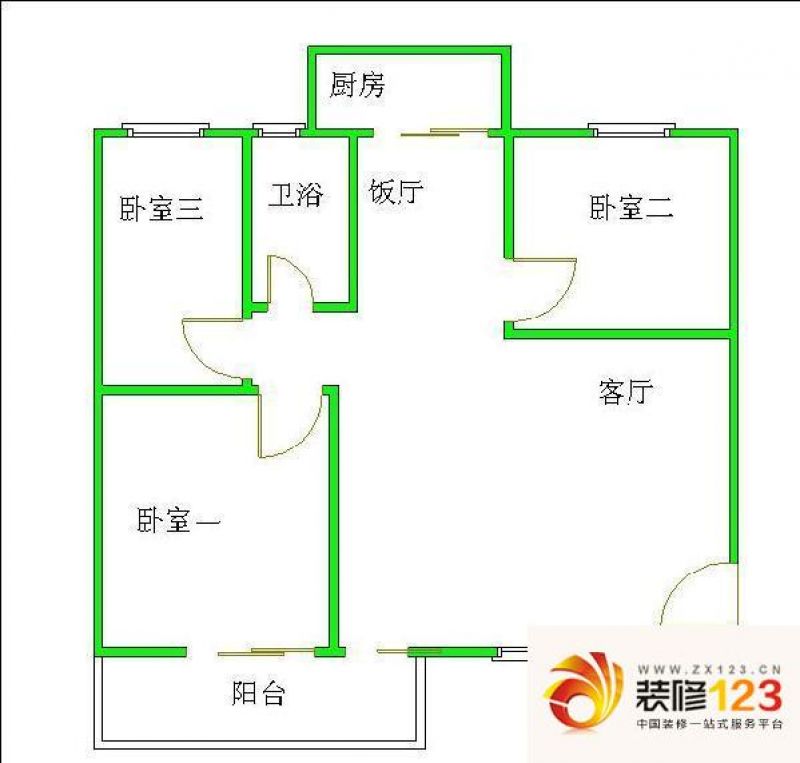 金燕花苑户型图3室2厅户型图 3室.