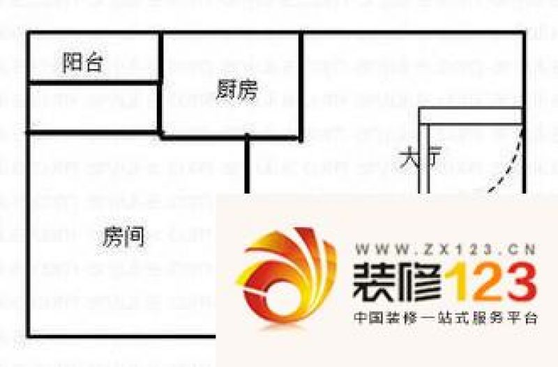 环岛丽园 1室 户型图