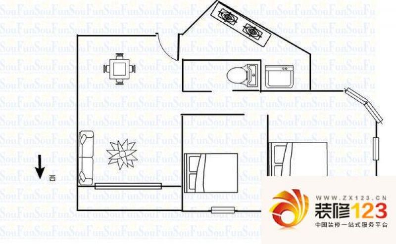 保利香槟花园户型图2室2厅户型图 ...