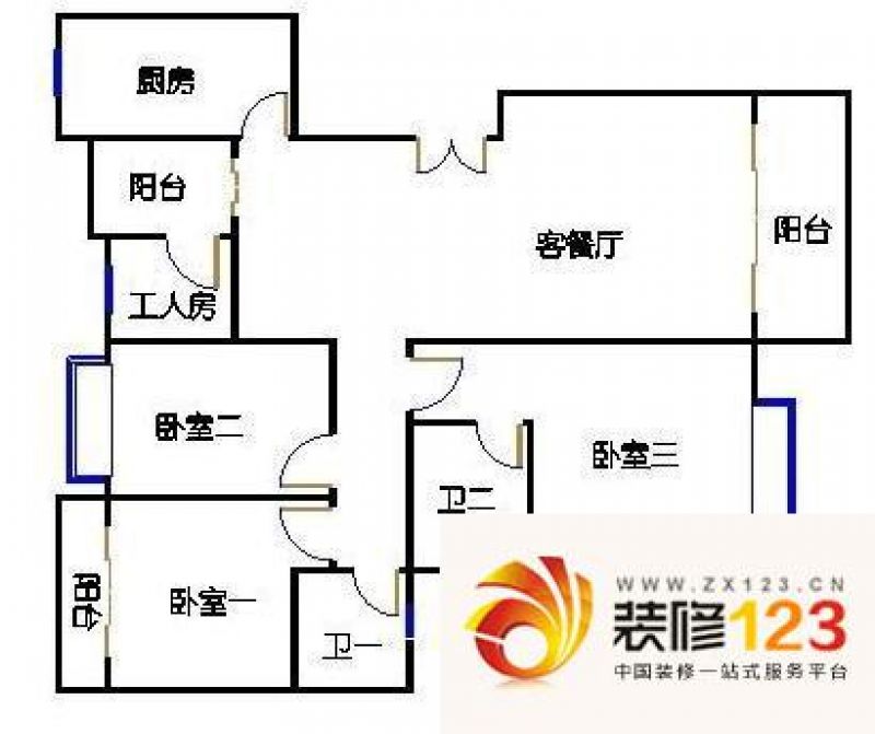 保利香槟花园户型图4室2厅户型图 ...