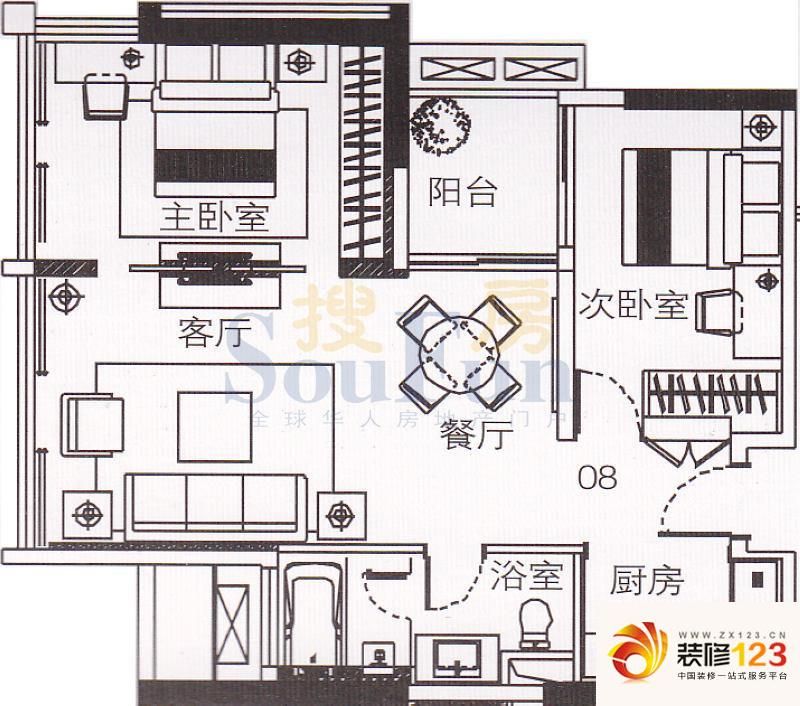 朱美拉公寓户型图D座18-20、22-2 ...