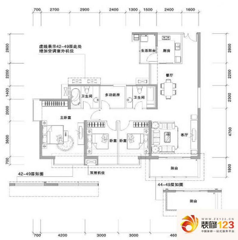 兰亭国际名园户型图2座bc户型 4.