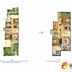 建发Z墅户型图7层4叠下叠 4室4 ...