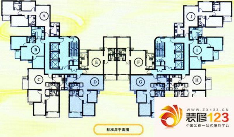 菊园户型图4,5号楼平面图 1室1 .