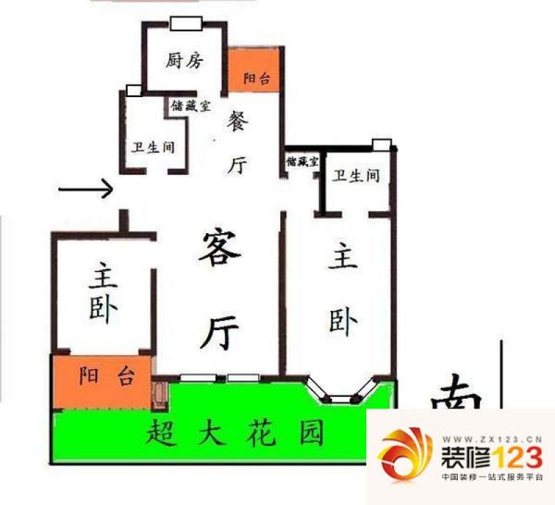 天恒名城 2室 户型图