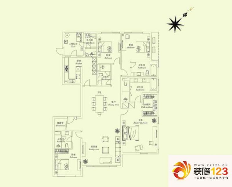 凯德茂名公馆L户型户型图 ...