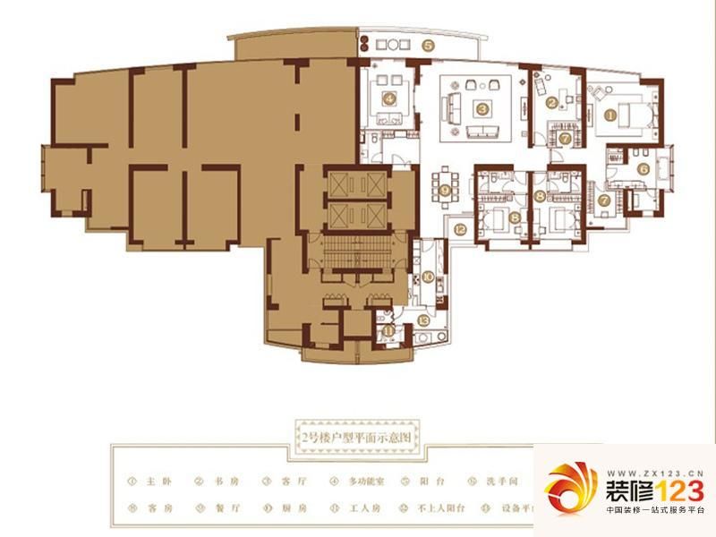 中粮海景壹号户型图2号楼平面示 .