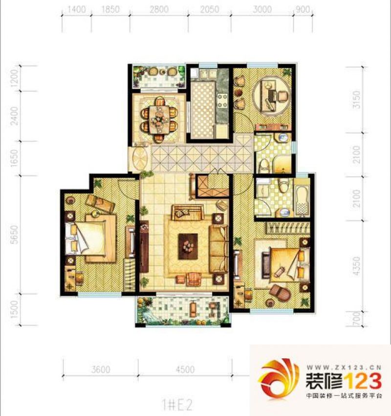 明天华城e2户型 u悦风景户型图.