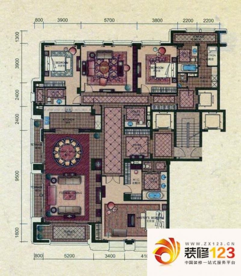 九龙仓玺园d1户型户型图 .