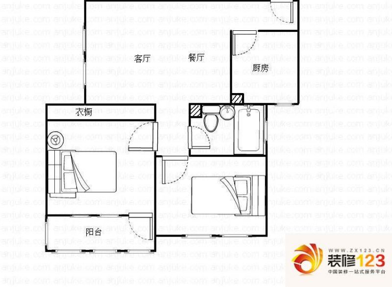 仙霞别墅户型图 户型图 2室1厅1.