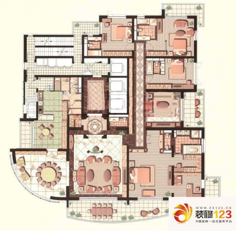 汤臣一品户型图a栋户型图 6室2厅 .