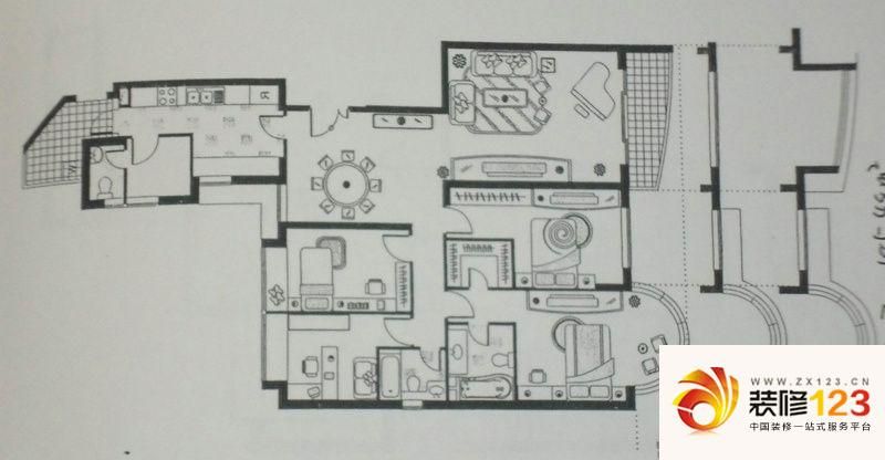 瑞虹新城二期户型图户型图 3室2.