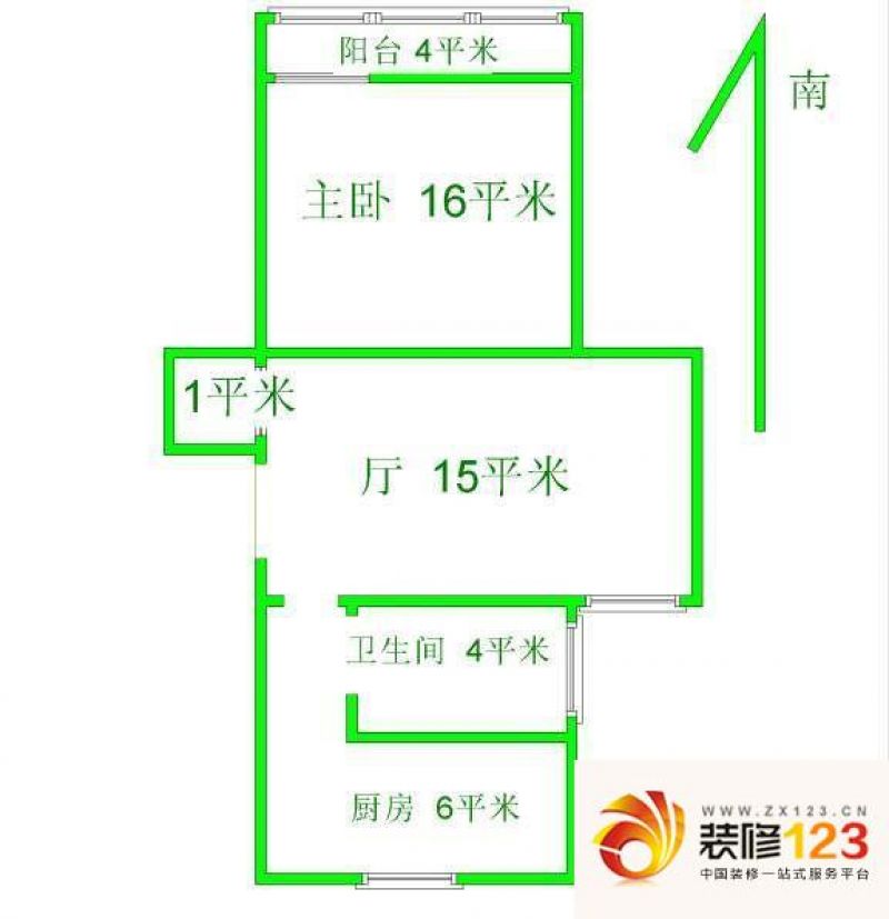 恒大华城梅山苑户型图户型图 1室 .