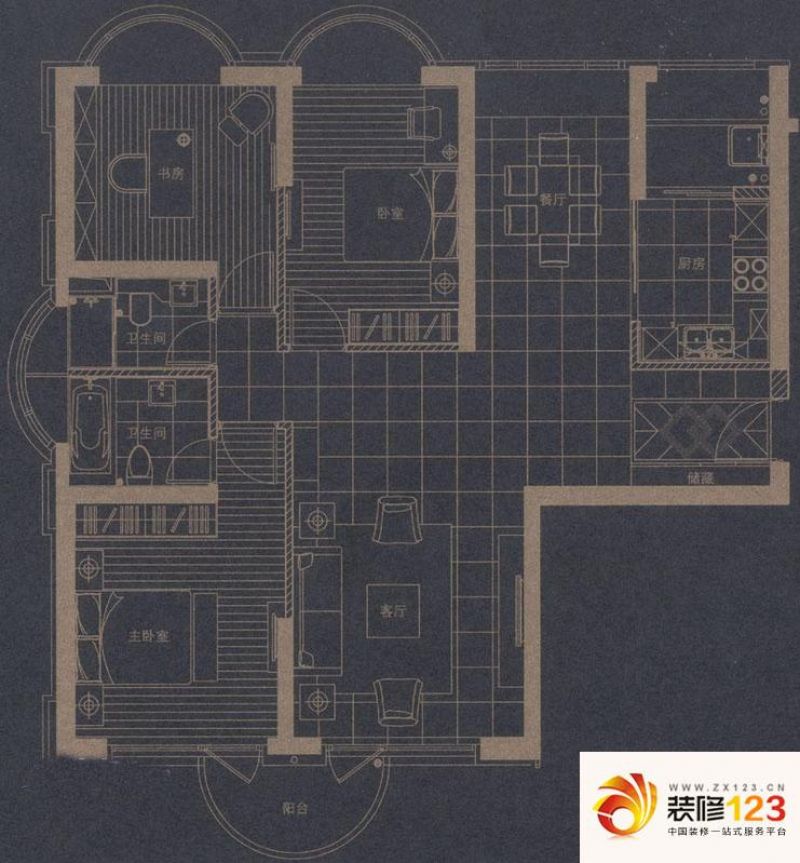 上海豪景苑静安豪景苑a户型户型图.图片大全-我的小区-上海装信通网