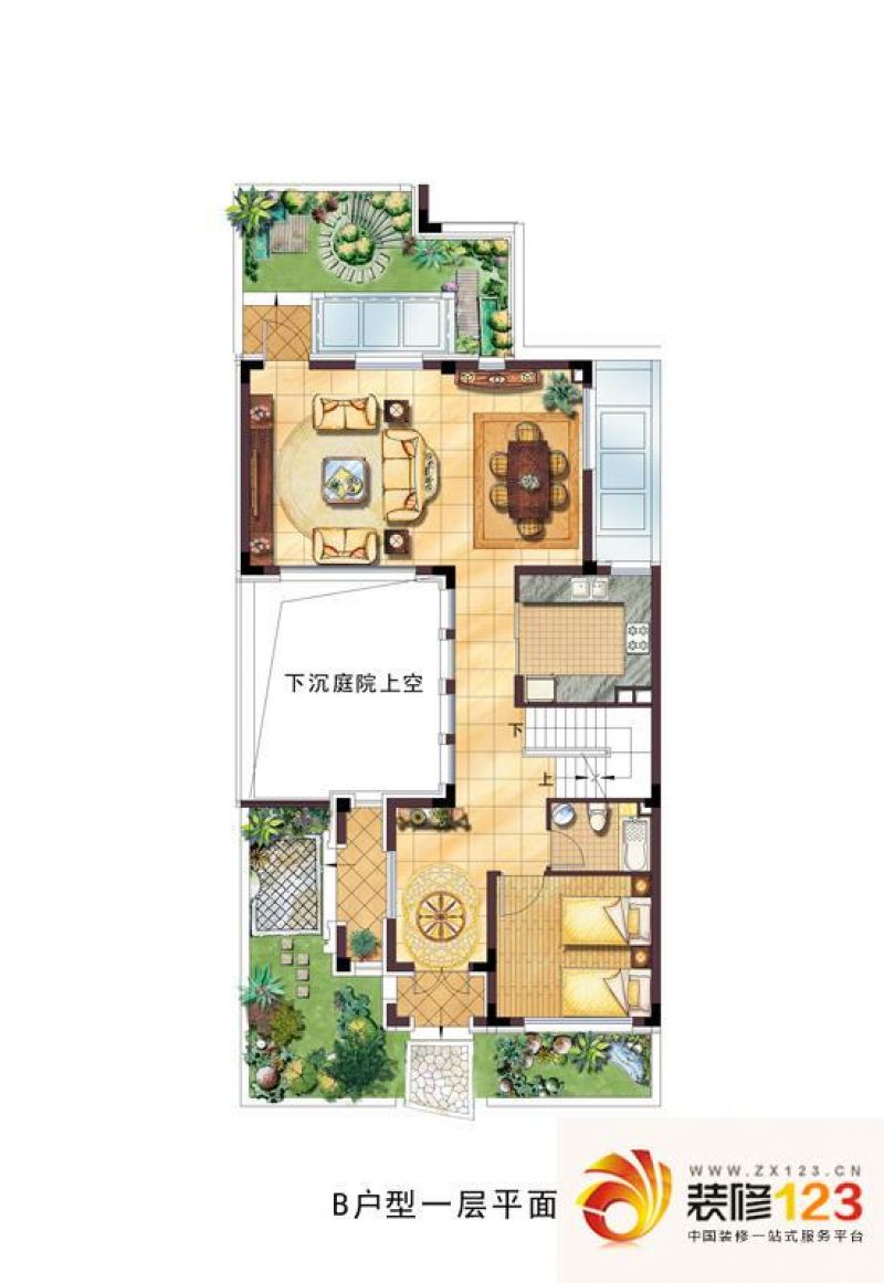 绿地梧桐院户型图b户型一层(别墅 .