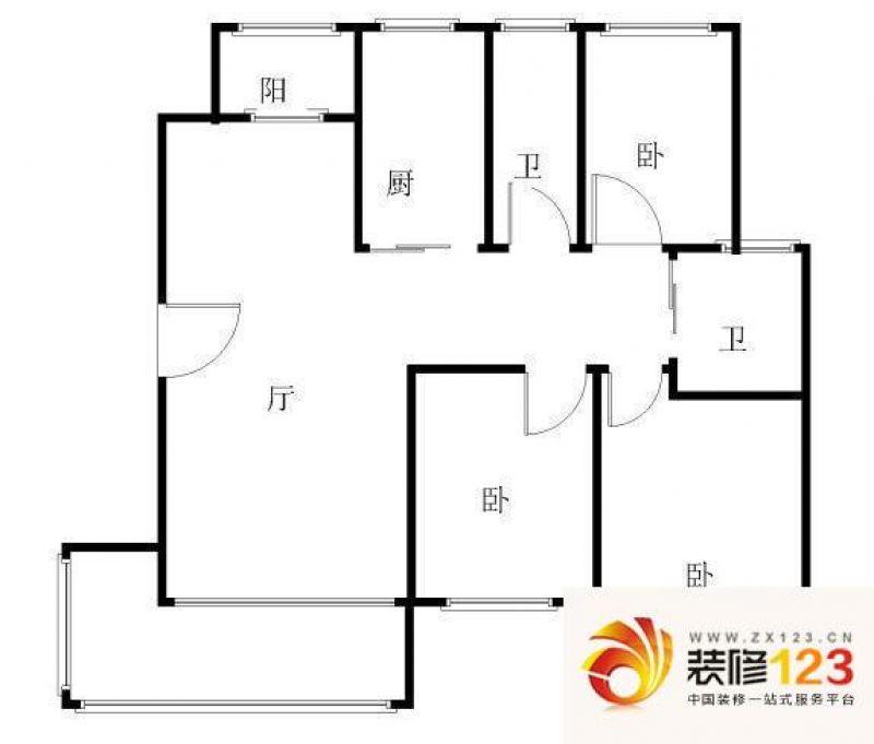 尚东国际名园户型图3室2厅2卫141.