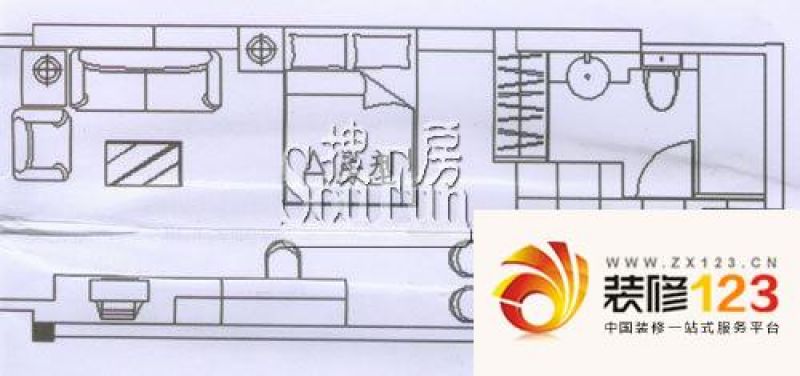 民达大厦户型图1室