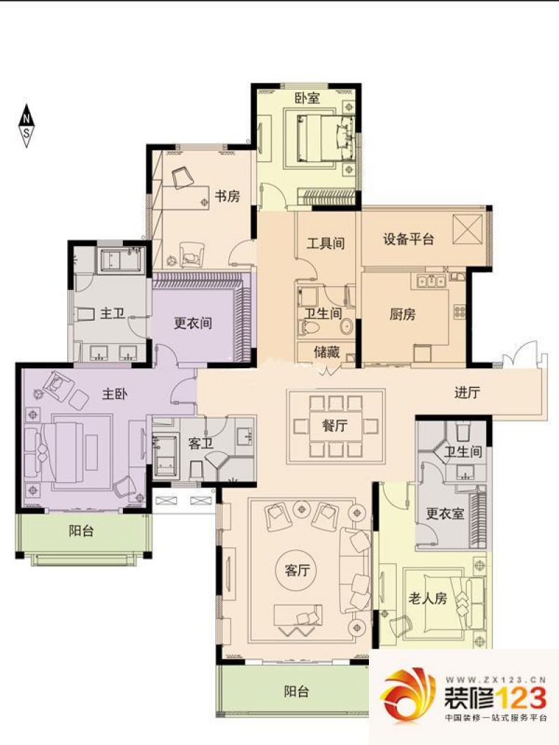 新虹桥首府户型图大平层户型图 4 .