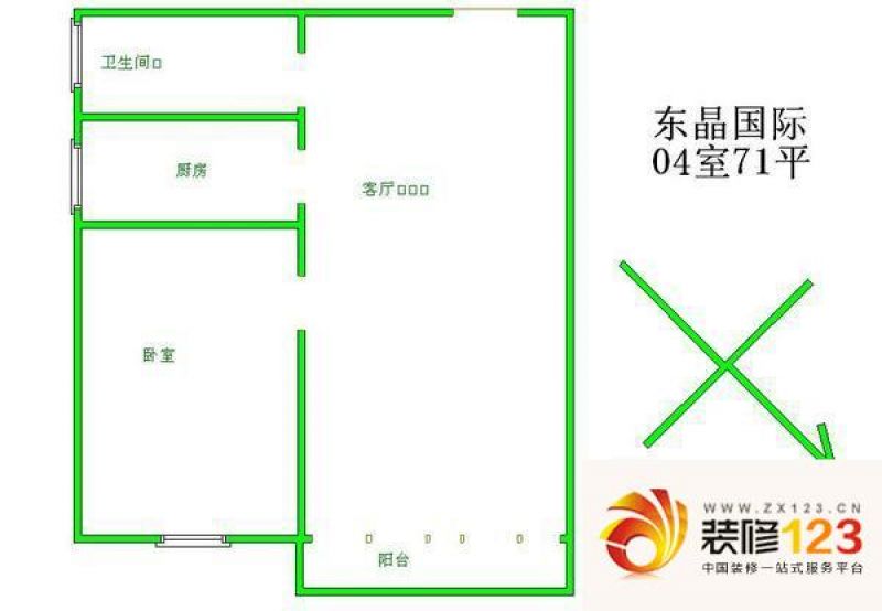 东晶国际户型图 户型图 1室1厅1 .