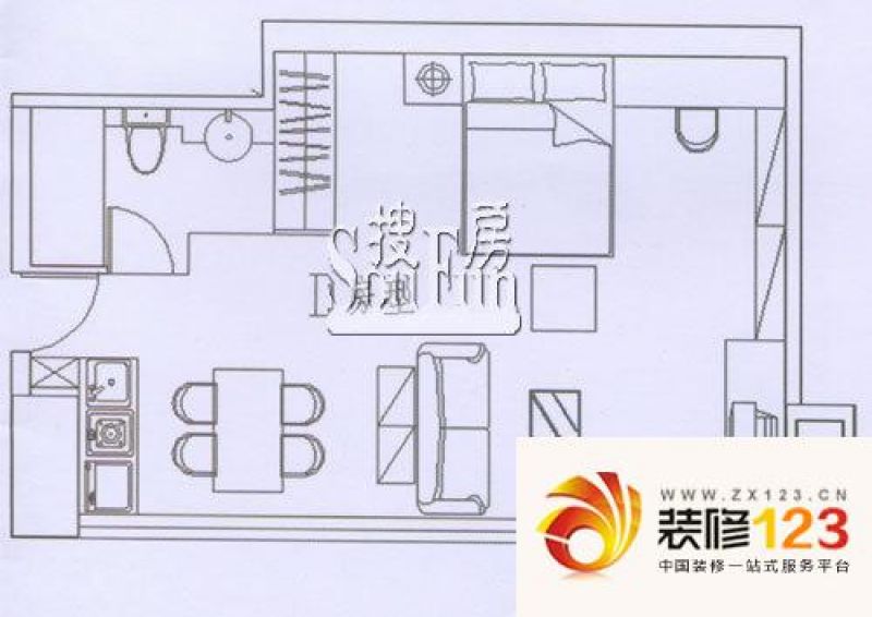 民达大厦户型图1室